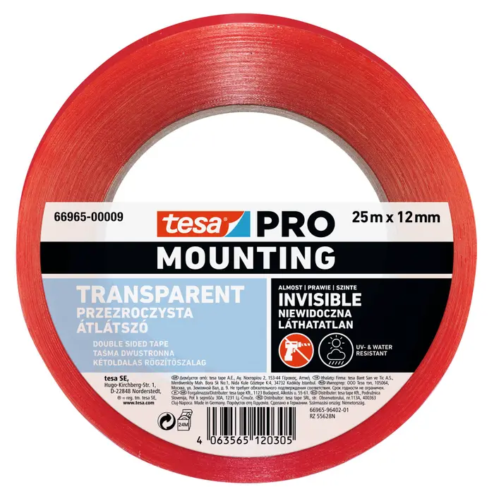 Banda tesa® PRO 66965 Montaj Transparent 25m x 12mm - Ferrara Design ...